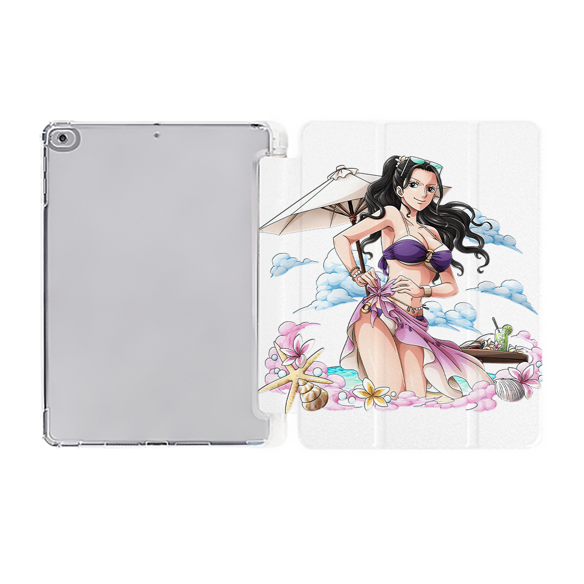 （画像用） ワンピース ニコ・ロビン ONE PIECE Nico Robin IPad ケース ペン収納付き 三つ折りスタンド PUレザー×シリコン 対応機種9.5/10.5/10.9インチ